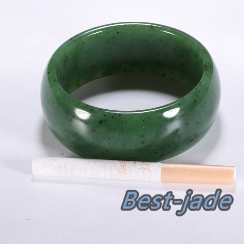 Canadian jasper 60mm Widen Apple Green Natural Nephrite Chain Hand LADY Bracelet Pounamu Maori jade Bangle schmuck Canadian Jade NZ jasper