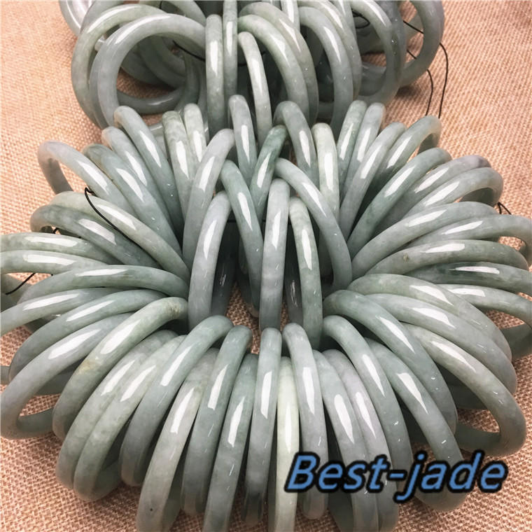 Certificated SMALL Size Natural Grade A Jade Bangle KID Bracelet  Baby Handmade Children Boy Girl trottie Chain Green Burma Jadeite 1.63in