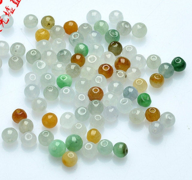 100PCS (Wholesale) 3mm~13mm Grade A ICY Jade Jadeite round Roundness Beads Ball GREEN WHITE Gray Chinese Best-jade