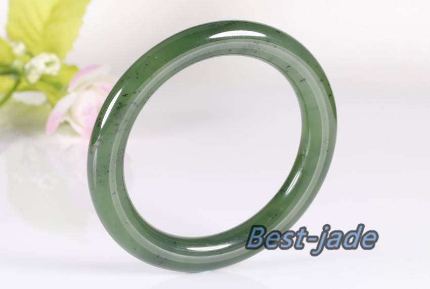 Canadian jasper 54mm Apple Green Natural Nephrite Jade Chain Hand LADY Bracelet Pounamu Maori Bangle schmuck Canadian Jade NZ jasper