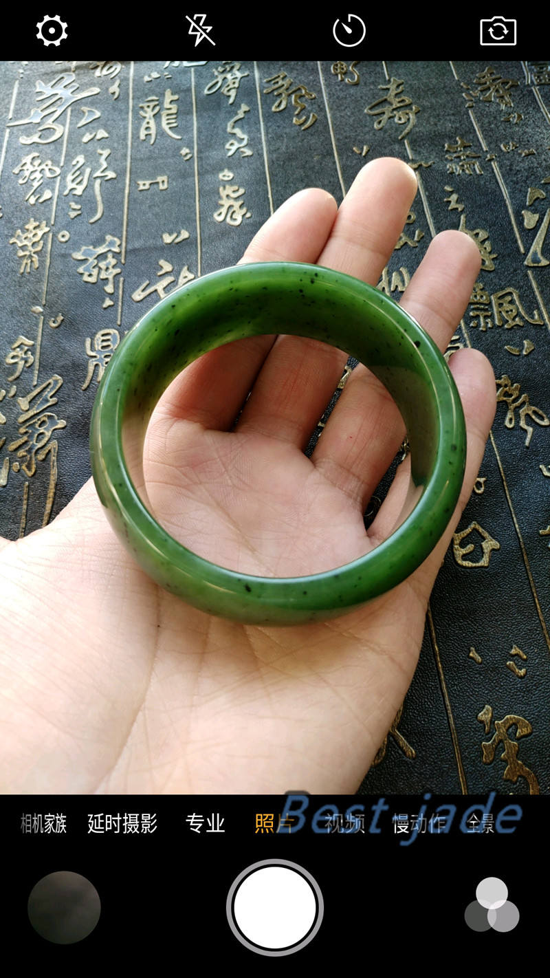 Canadian jasper 60mm Widen Apple Green Natural Nephrite Chain Hand LADY Bracelet Pounamu Maori jade Bangle schmuck Canadian Jade NZ jasper