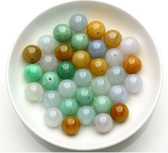 High Quality 50Pcs 3mm~10mm Grade A Jade Natural Burma Jadeite Roundness Beads Ball GREEN WHITE jadeite DIY Jewelry gift