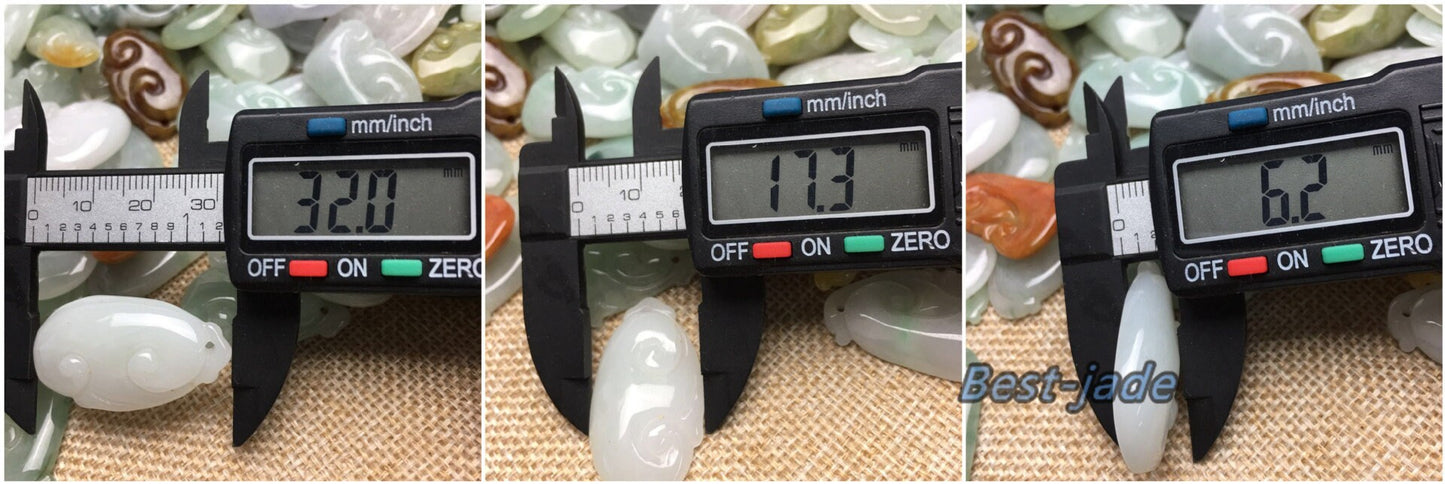 30PCS  Ruyi Lucky Pendant Natural Grade A jade Myanmar Jadeite Burma stone Beads infant baby girl jade gift