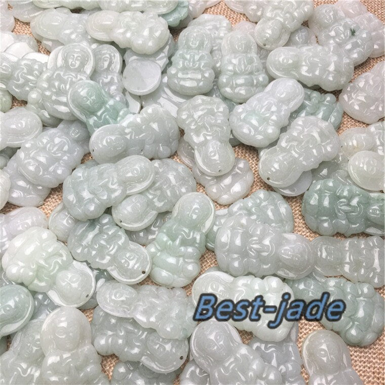 KWAN YIN Guanyin Natural Grade A Jade Green Burma Jadeite child Female jade gift