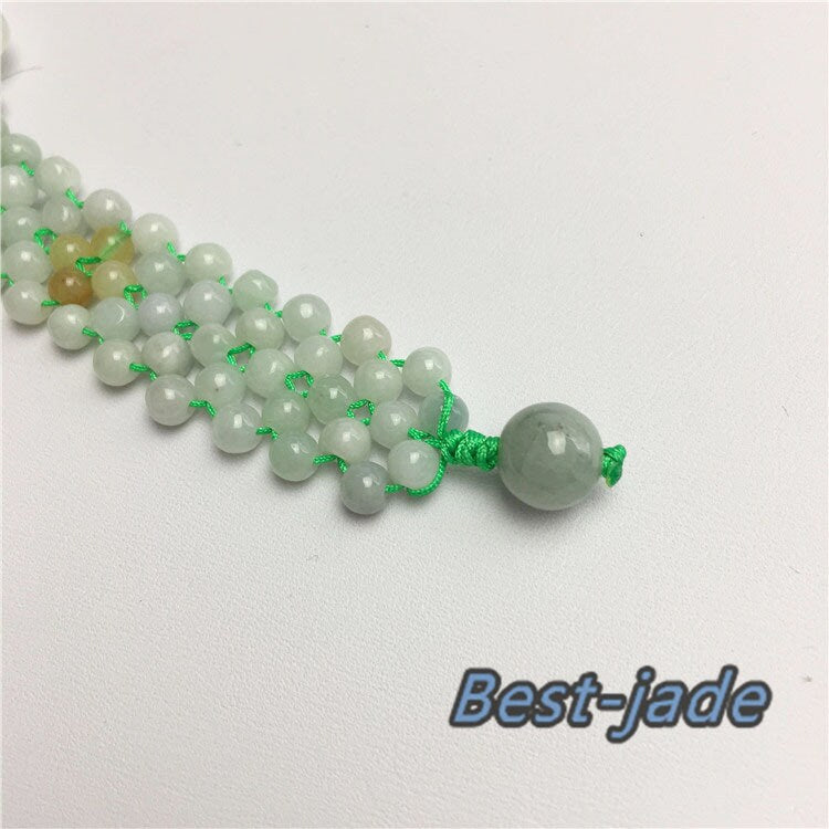 10PCS Flower beads Grade A Natural Jadeite Hand carved Jade bangle Bracelet Chain stone Armband n.  string rope Blume f.   fleur