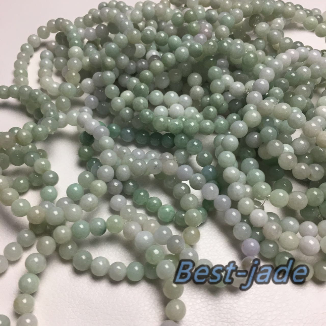 1PCS Certificated 6~18mm Round beads Grade A Natural Jadeite Hand carved Jade bangle Bracelet Chain stone Armband string rope  n.