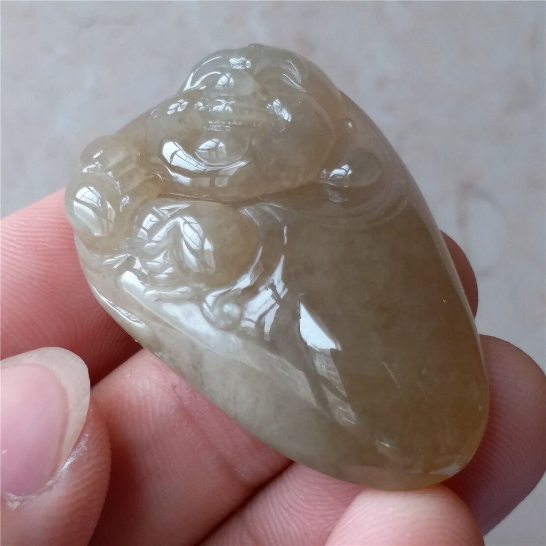 Grade A jade Buddha Yellow Ice Glass jade  pendant Natural Green  Jadeite BEADS Necklace Pendant Gemstone Type A stone A