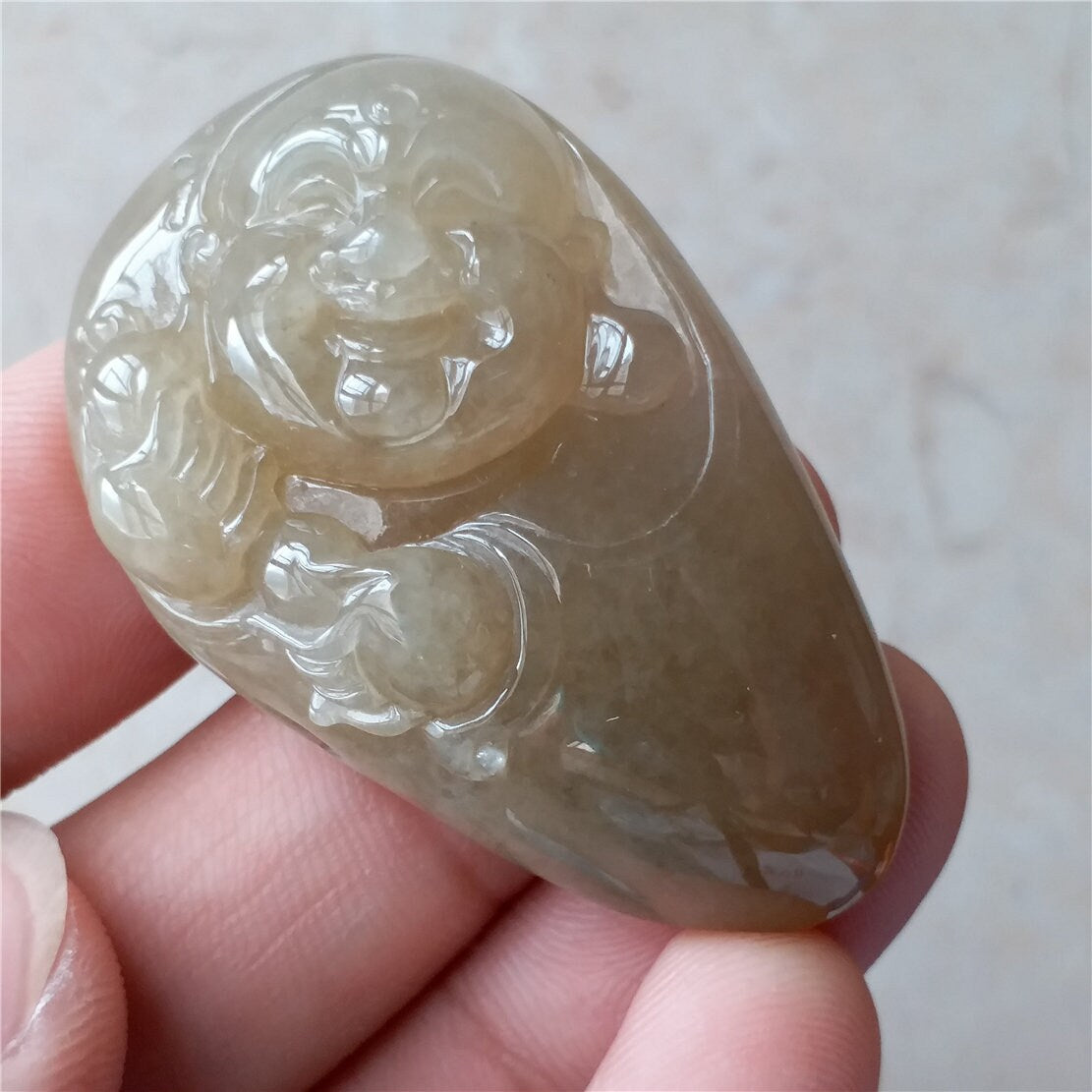 Grade A jade Buddha Yellow Ice Glass jade  pendant Natural Green  Jadeite BEADS Necklace Pendant Gemstone Type A stone A