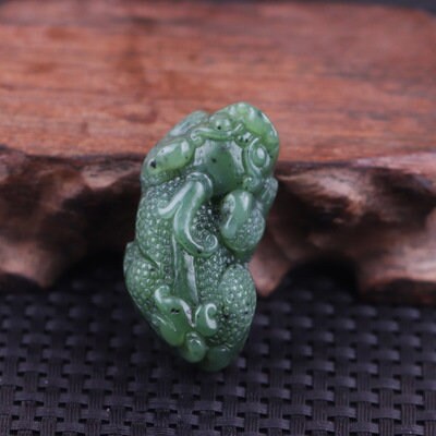 Apple Green Pixiu Dragon Pendant Necklace NZ  Maori Greenstone Nephrite  jasper Pounamu Children Canadian Gemstones grner Beads Jaspe