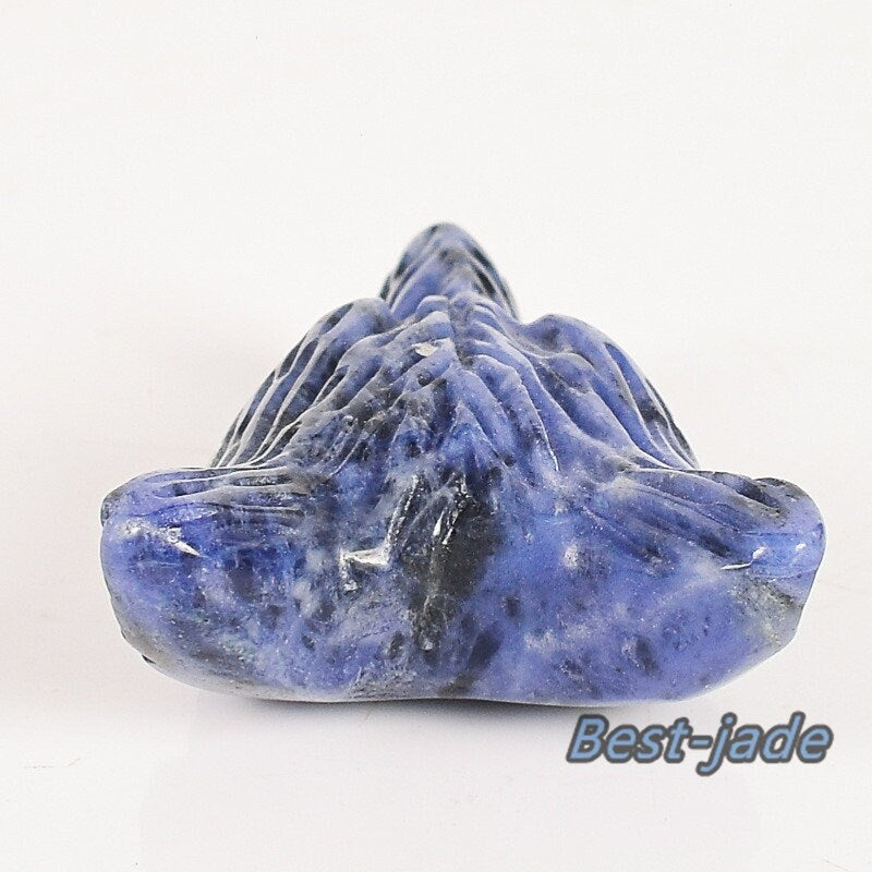 Natural Sodalite Handmade Jasper Wolf Head Good carving DIY pendand baby lady necklace