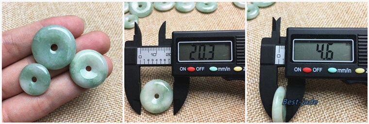 10PCS donut Pendant Natural Grade A Green Jade ICE Jadeite Flat Round Beads doughnut baby lady necklace earrings Burma Myanmar Jadeite A