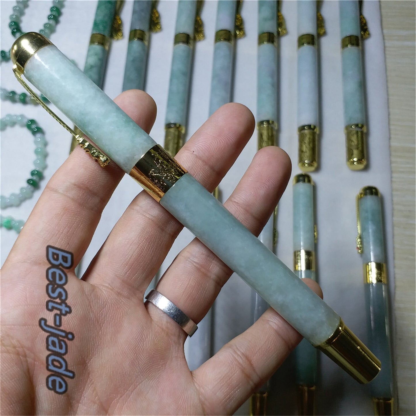 Natural Personalized Engraved Green Jadeite Pen Custom Pens, Burma jade Pen, Wedding Gifts, Nurse Gifts, Doctor Gifts Birthday Gifts