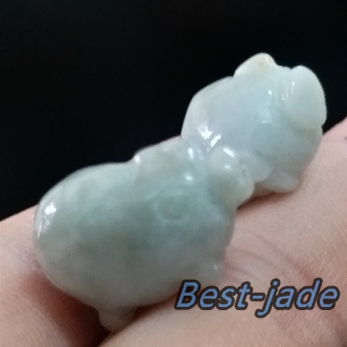 1pair Piggy Grade A Jade Natural Pure Green Burma Jadeite Beads Hand Carved Baby pendant Gemstone Type A Jadeite