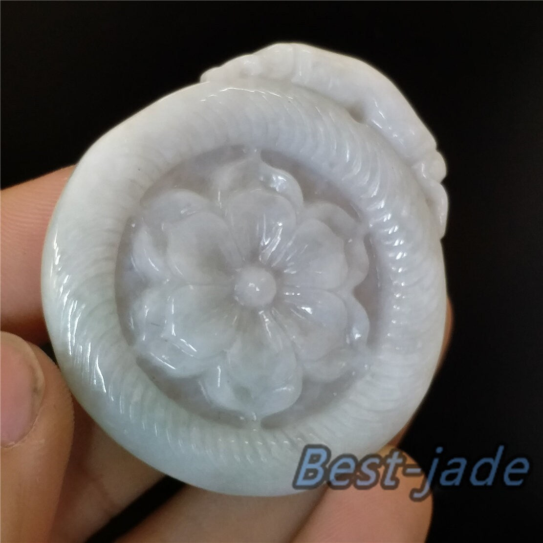 Flower Natural Green Grade A Pure Jade ICE Burma Jadeite Beads Hand Carved Lady pendant Gemstone Type A Jadeite