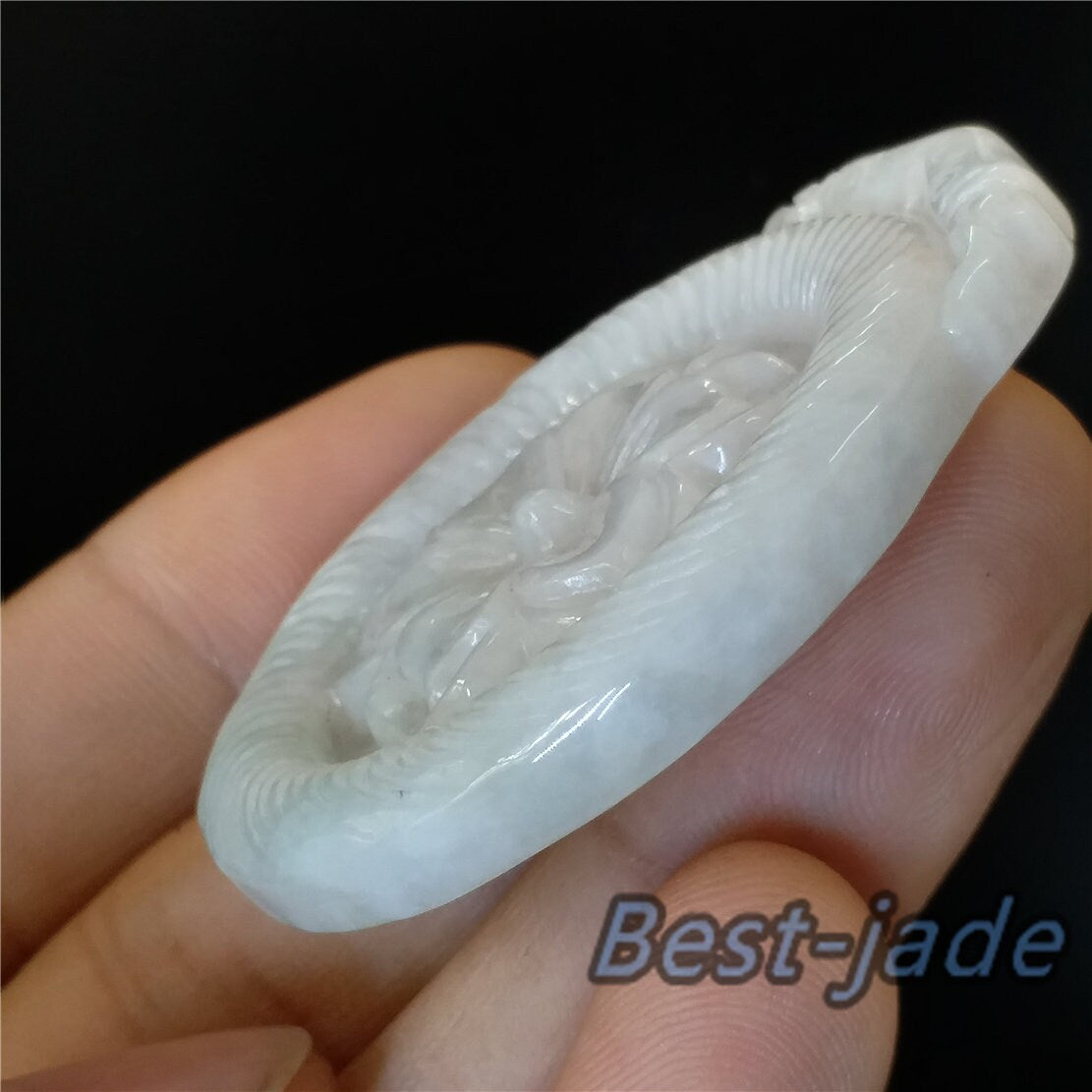 Flower Natural Green Grade A Pure Jade ICE Burma Jadeite Beads Hand Carved Lady pendant Gemstone Type A Jadeite