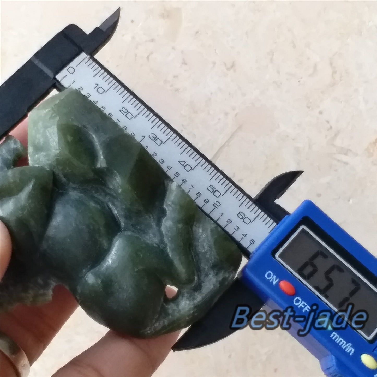 Horse Decoration Nephrite jasper handmade no polishing jade