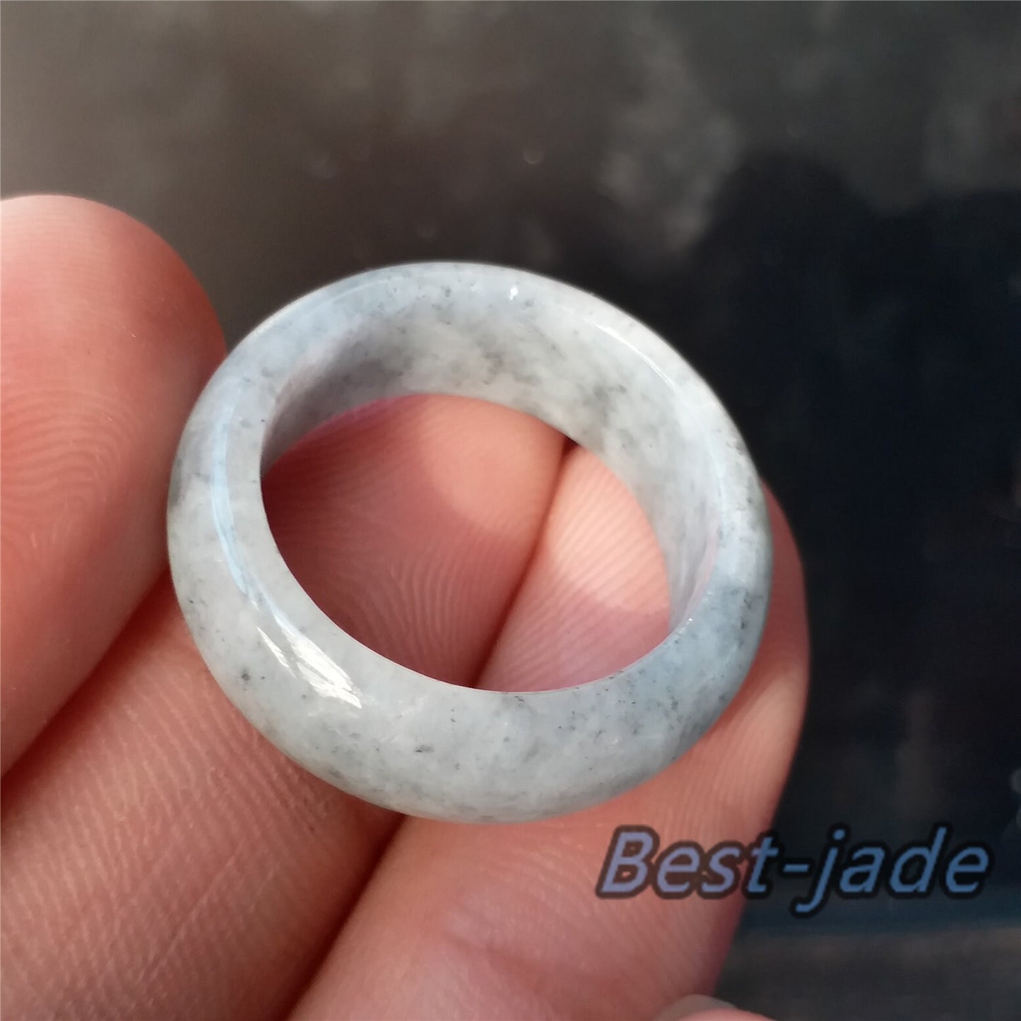 18mm Grade A jade Narrow Band Ring  Natural Real Jadeite Hand carved bead Green gemstone Burma Lady  finger ring Type A stone Jewelry 104