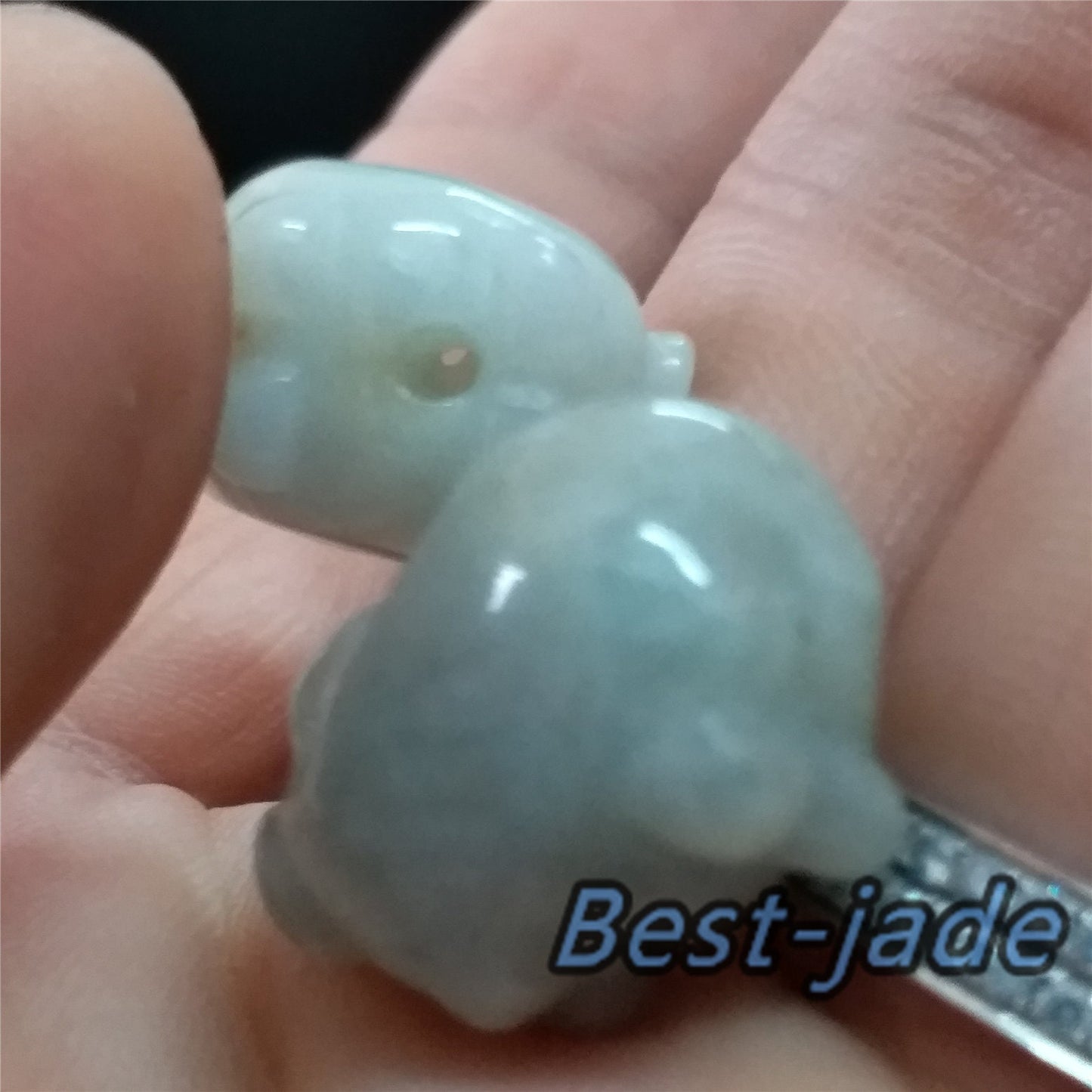 1pair Piggy Grade A Jade Natural Pure Green Burma Jadeite Beads Hand Carved Baby pendant Gemstone Type A Jadeite