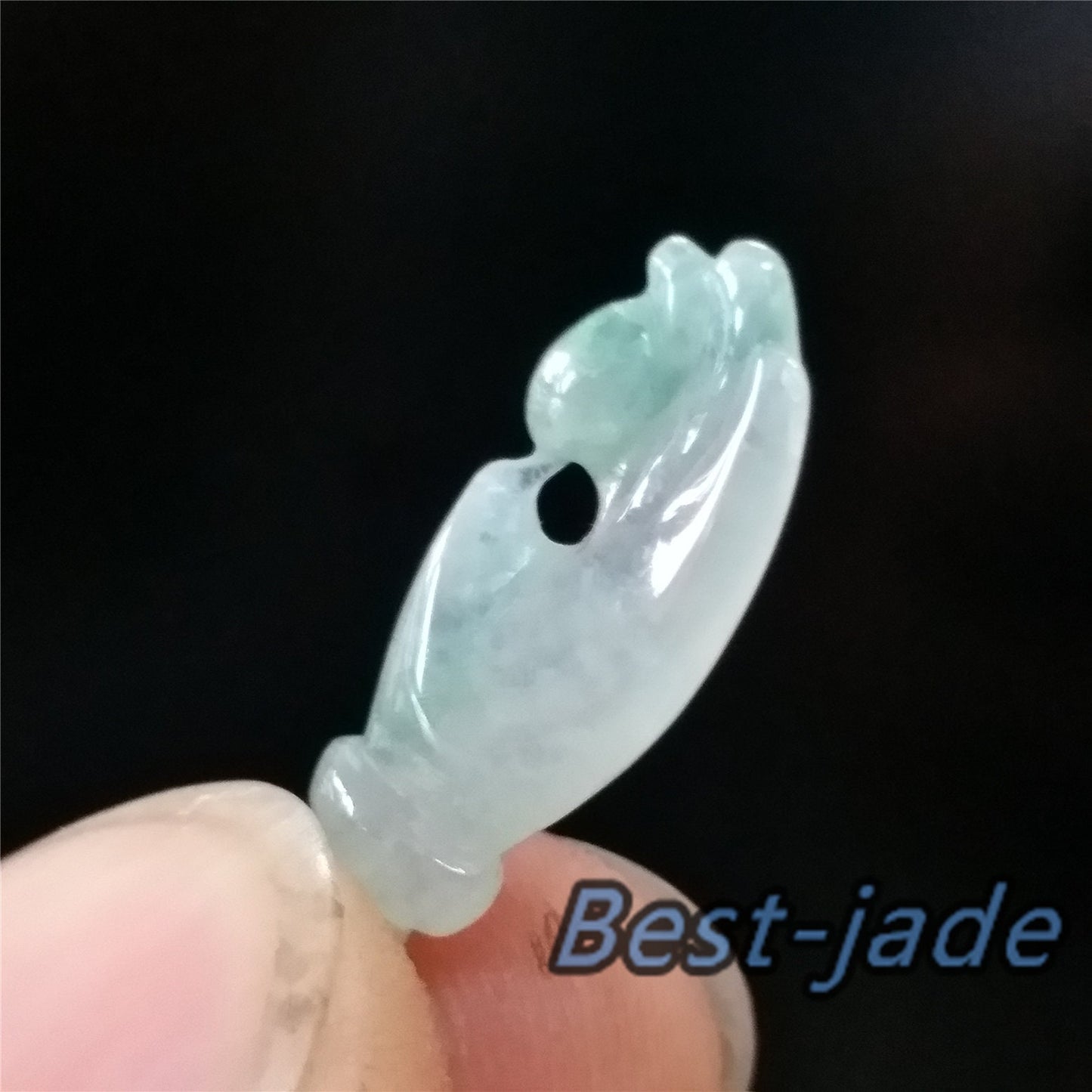 GUANYIN hand  ICE Green Grade A Jade Natural Burma Jadeite Beads Handmade Baby  pendant Gemstone Type A Jadeite