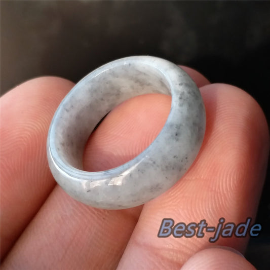 18mm Grade A jade Narrow Band Ring  Natural Real Jadeite Hand carved bead Green gemstone Burma Lady  finger ring Type A stone Jewelry 104