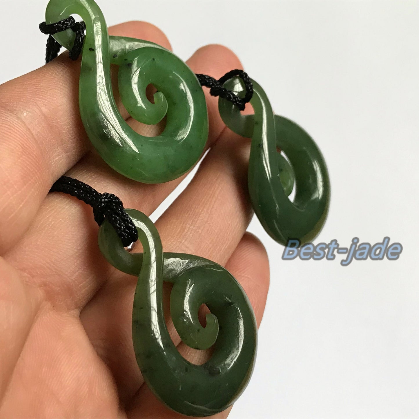 Twist Natural Green Nephrite Jade Pendant NEW ZEALAND Maori Style Greenstone Pounamu Earring Bc Canadian jasper Koru Aquaman Hook Necklace