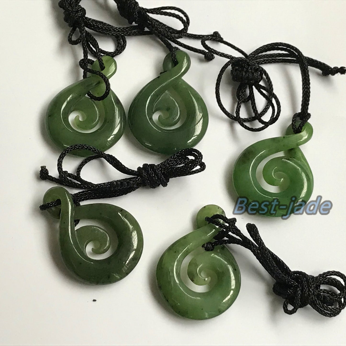 Twist Natural Green Nephrite Jade Pendant NEW ZEALAND Maori Style Greenstone Pounamu Earring Bc Canadian jasper Koru Aquaman Hook Necklace