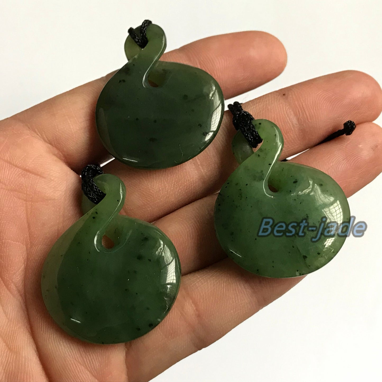 Natural Green Nephrite Jade Pendant NEW ZEALAND Maori Style Twist Greenstone Pounamu Earring Bc Canadian jasper Koru Hawaii Hook Necklace