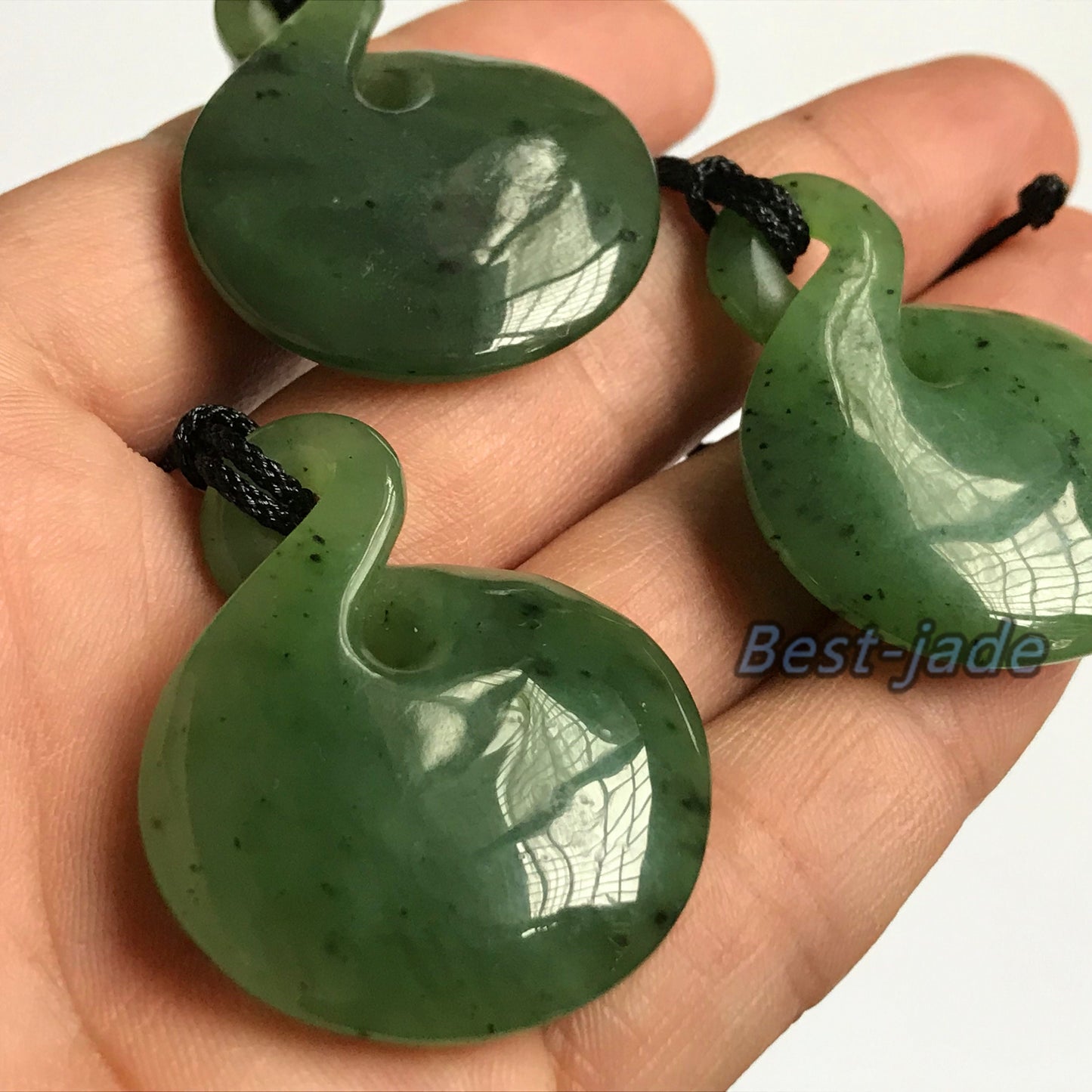 Natural Green Nephrite Jade Pendant NEW ZEALAND Maori Style Twist Greenstone Pounamu Earring Bc Canadian jasper Koru Hawaii Hook Necklace