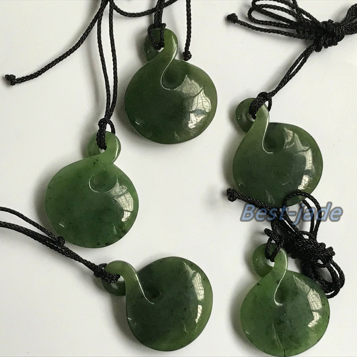 Natural Green Nephrite Jade Pendant NEW ZEALAND Maori Style Twist Greenstone Pounamu Earring Bc Canadian jasper Koru Hawaii Hook Necklace