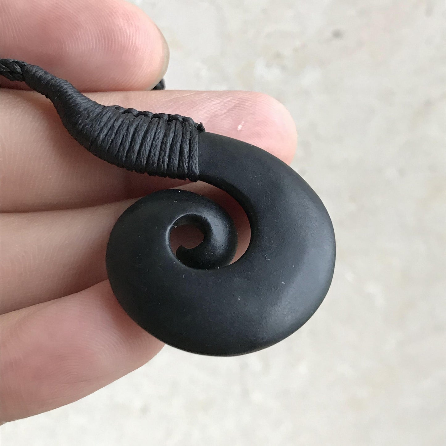 Custom-made Natural Black Green Nephrite Jade Dull polishing Pendant Maori Style Greenstone Pounamu jasper Koru Aquaman Fish Hook Necklace