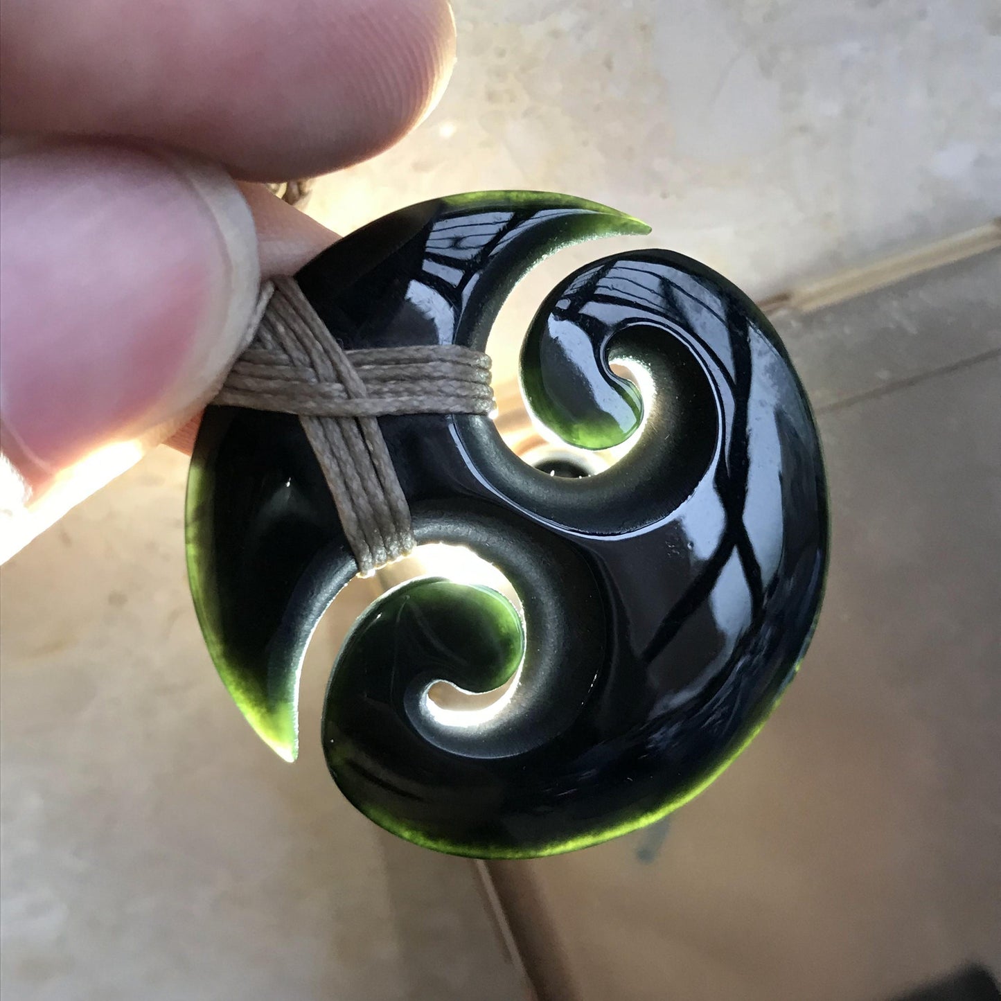 Custom-made Natural Australian Black Nephrite Jade shine polishing Pendant Maori Style Greenstone Pounamu Koru Aquaman Fish Hook Necklace