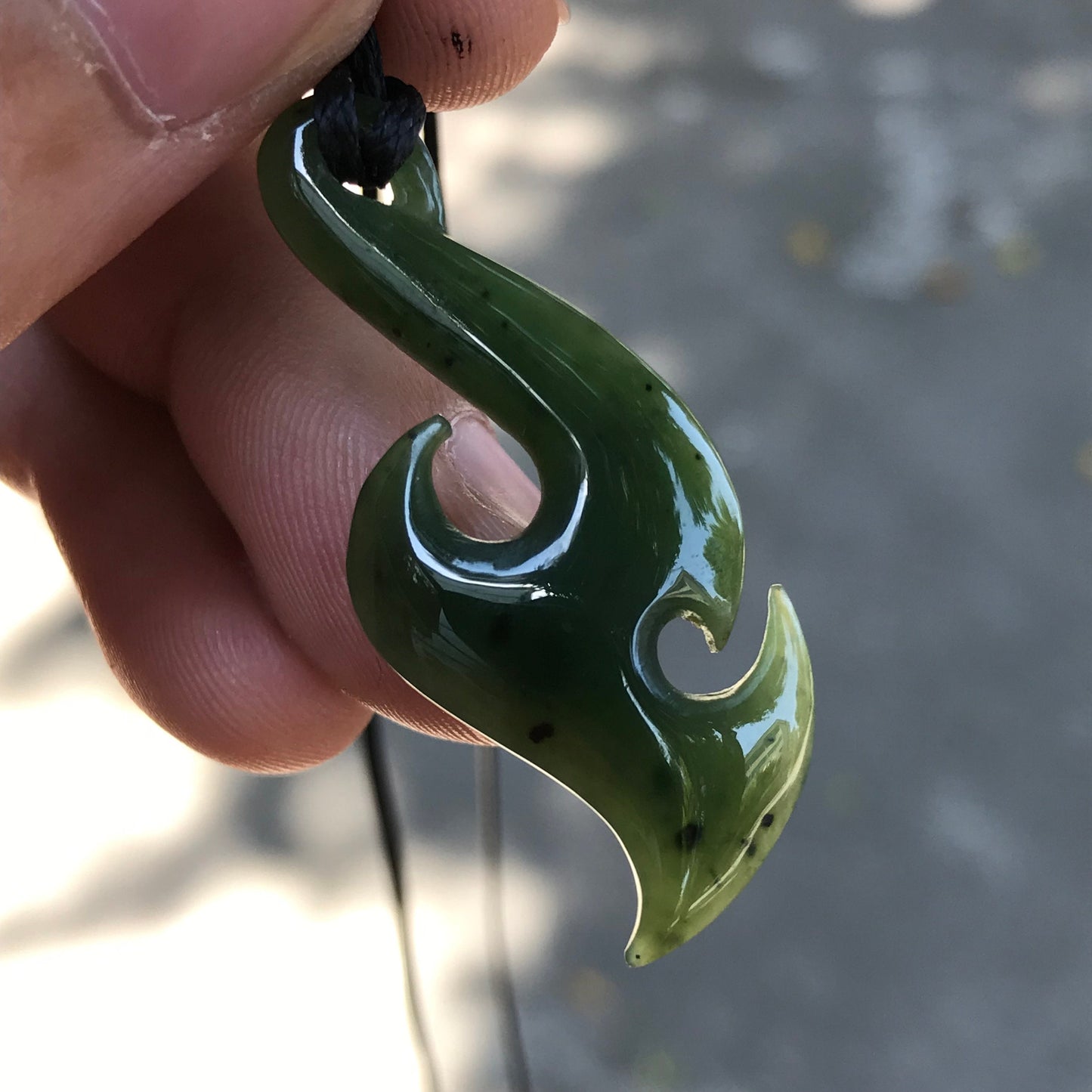 Custom-made Natural Green Nephrite Jade Pendant NEW ZEALAND Maori Style Greenstone Pounamu Canadian jasper Koru Fish Hook Necklace