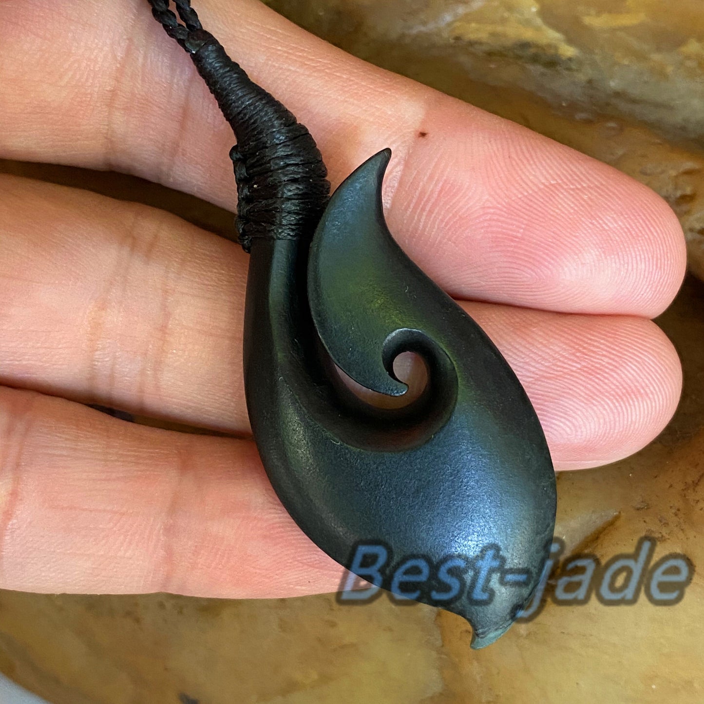 Natural Black Green Nephrite Jade Pendant Australian jade necklace Jewelry jade gift