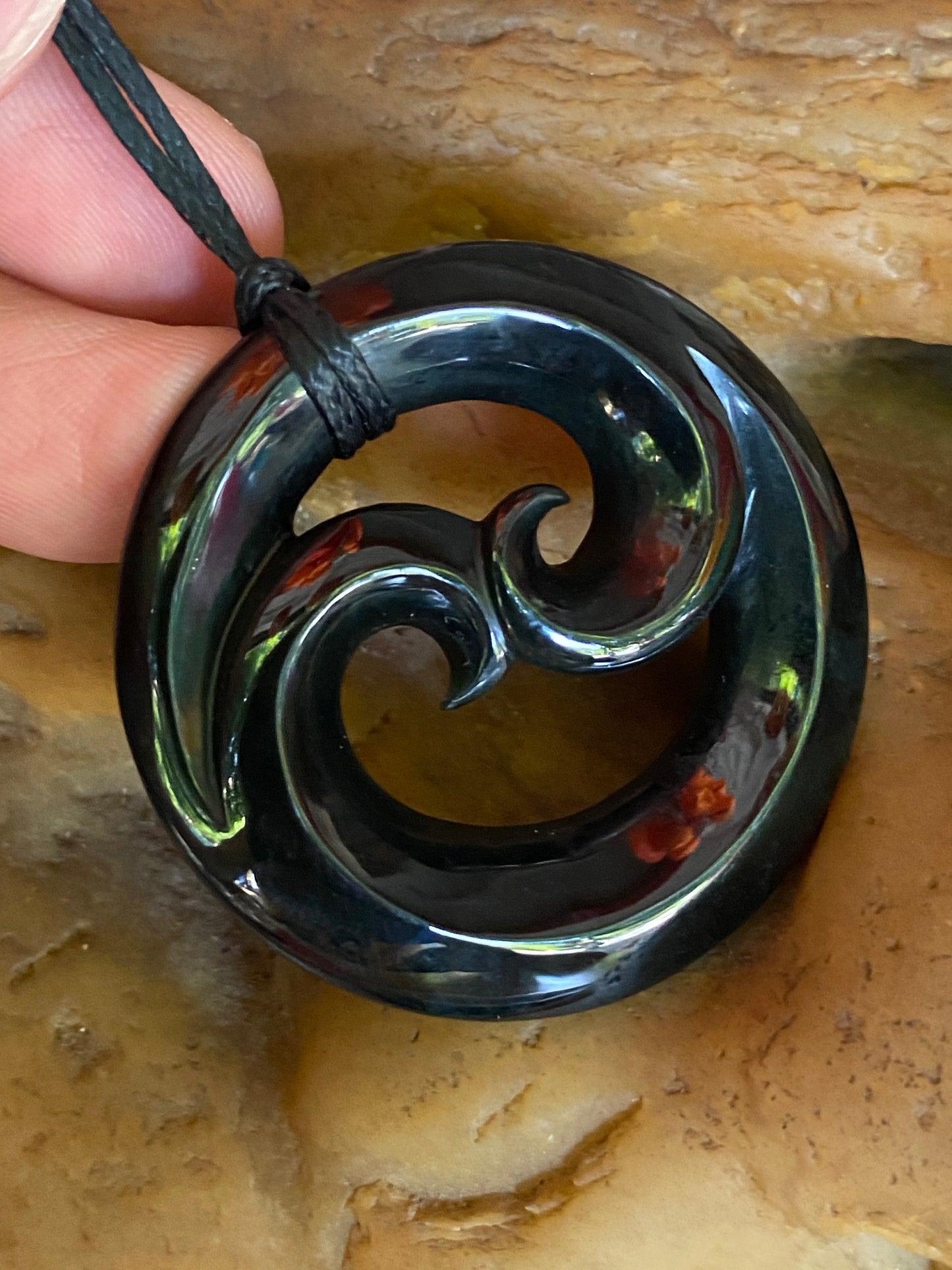 Natural Australian Black green Nephrite Jade Pendant Maori Style Greenstone Fish Hook Hand carved Men Necklace