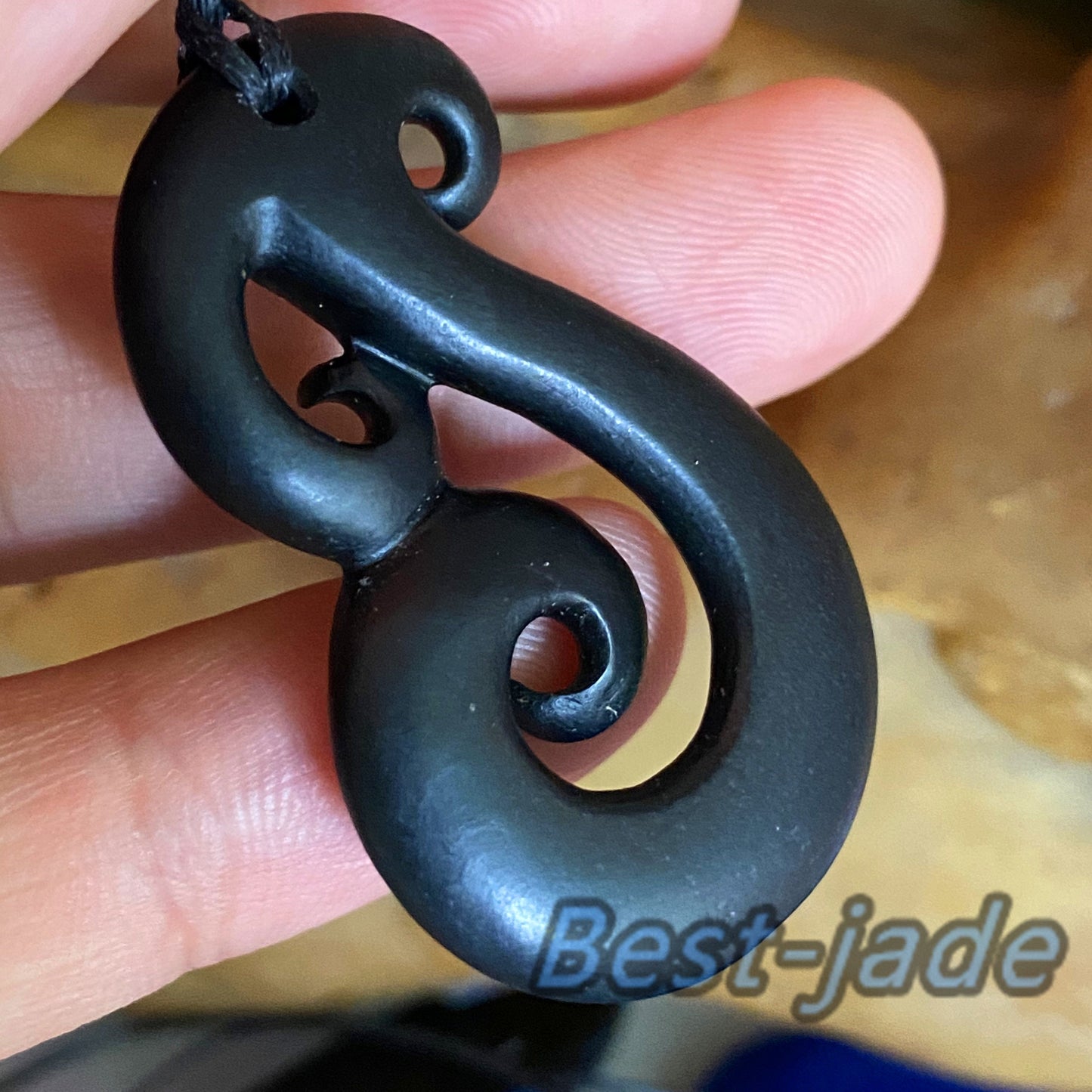 Natural Black Green Nephrite Jade Dull polishing Pendant Maori Style Australian jade greenstone jewelry gift