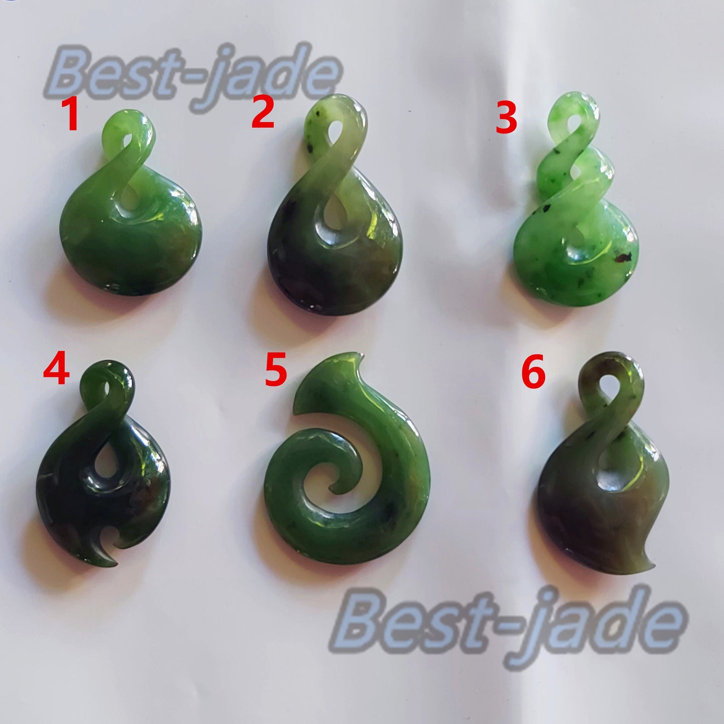 6 Style Natural Green Nephrite Jade Pendant NEW ZEALAND Maori Style Greenstone Pounamu Canadian jasper Koru Aquaman Fish Hook Small Necklace