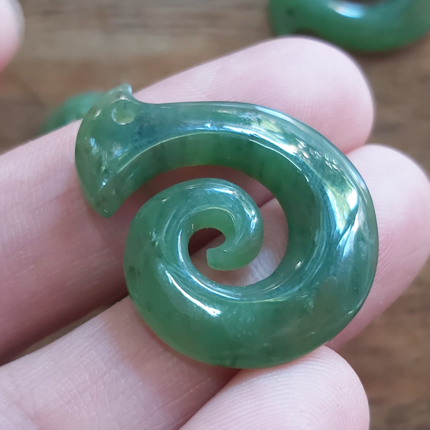 6 Style Natural Green Nephrite Jade Pendant NEW ZEALAND Maori Style Greenstone Pounamu Canadian jasper Koru Aquaman Fish Hook Small Necklace