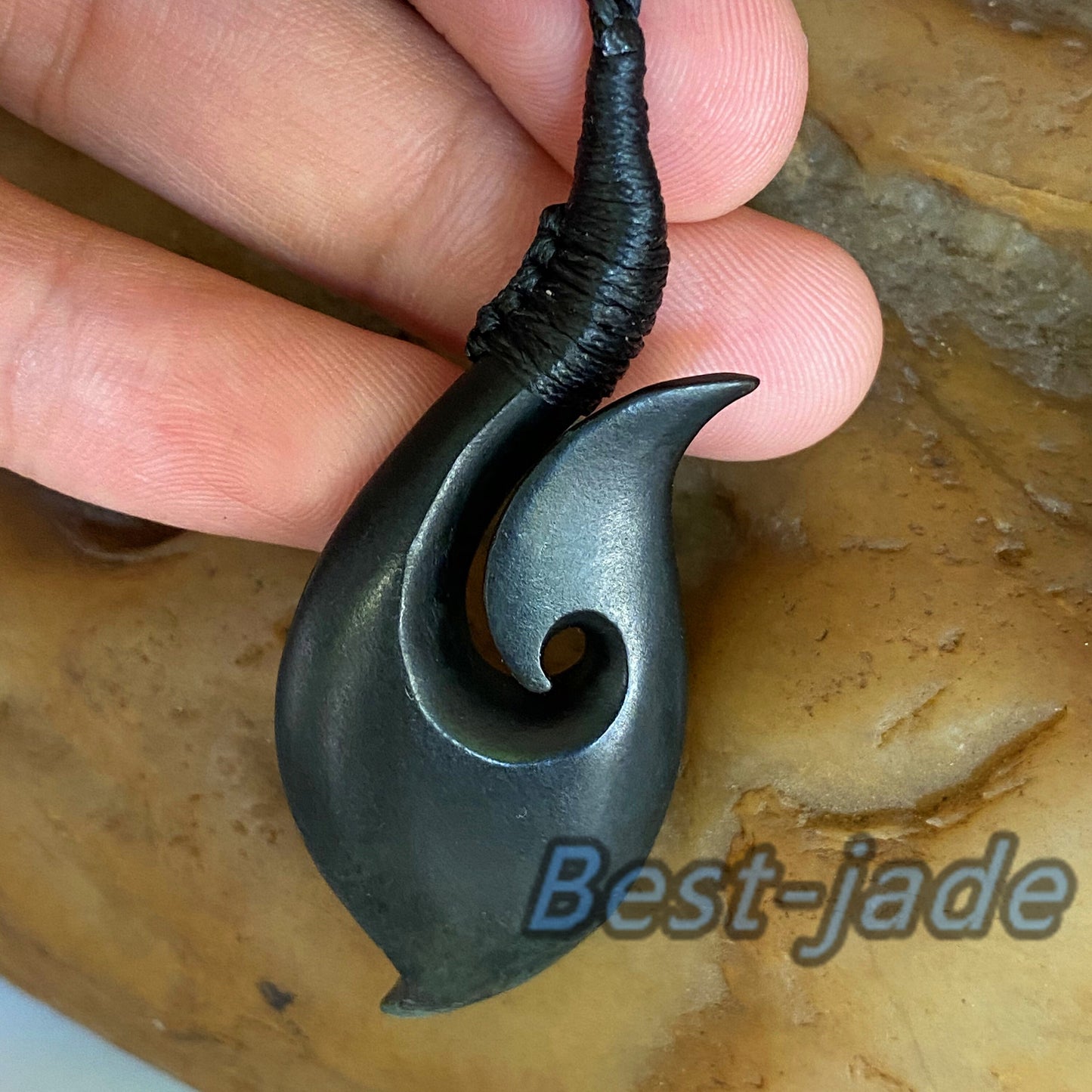 Natural Black Green Nephrite Jade Pendant Australian jade necklace Jewelry jade gift