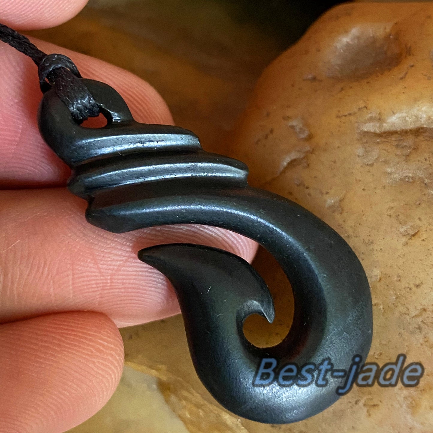 Natural Black Green Nephrite Jade Dull polishing Pendant Maori Style Australian jade greenstone jewelry gift