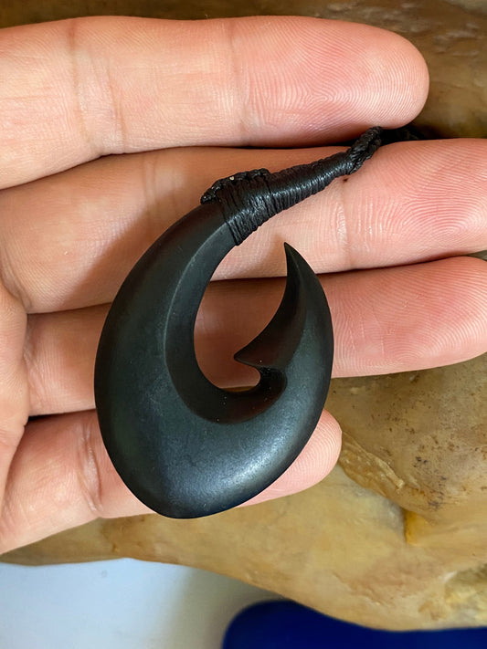 Natural Black Green Nephrite Jade Pendant Australian jade necklace Jewelry jade gift Hawaii style Fish hook pendant beads