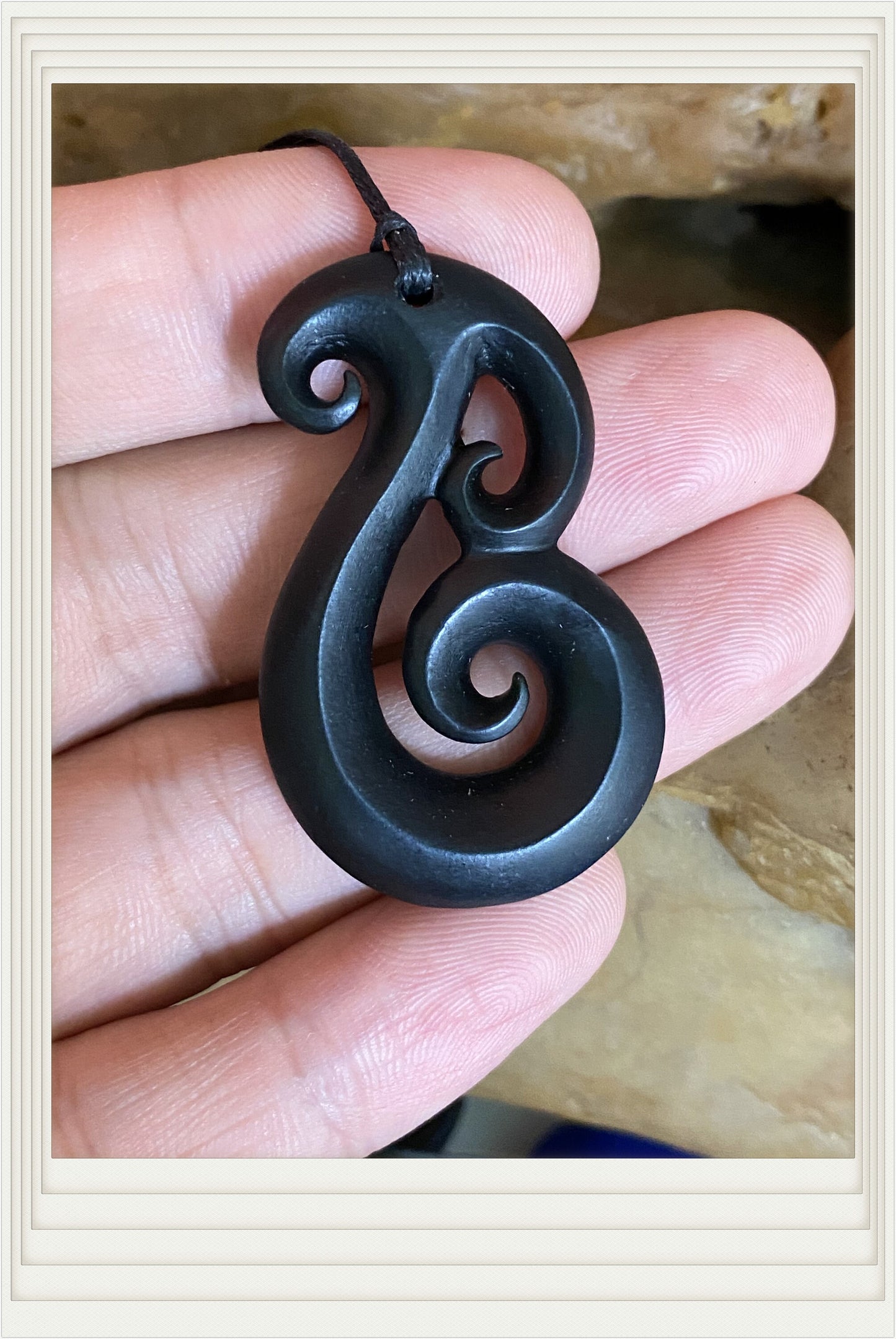 Natural Black Green Nephrite Jade Dull polishing Pendant Maori Style Australian jade greenstone jewelry gift