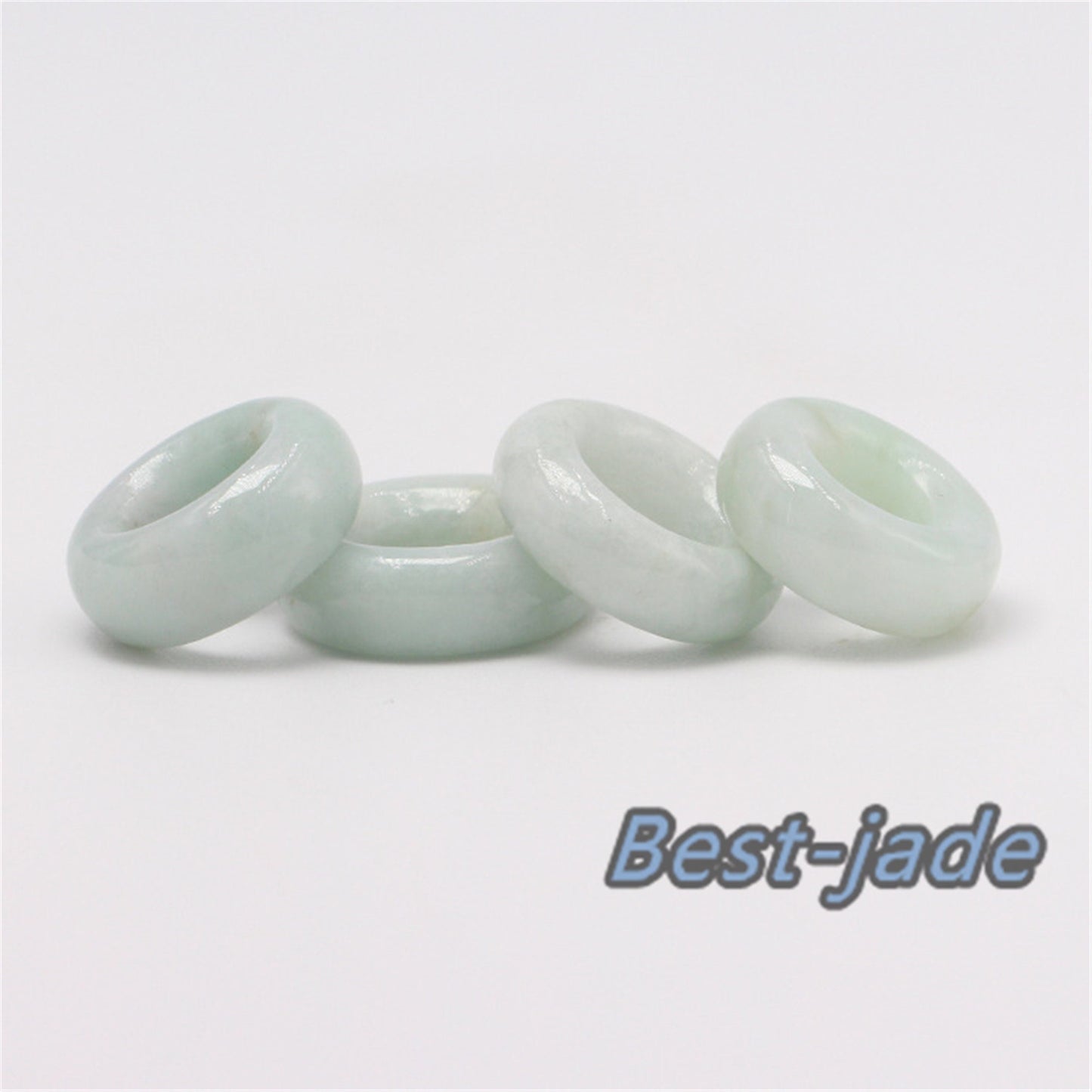 30Pcs 14mm donut Ring Natural Green Grade A Jade ICE Round Beads Kid baby DIY Earrings Burma Myanmar Jadeite doughnut Jewelry 翡翠A货 平安扣