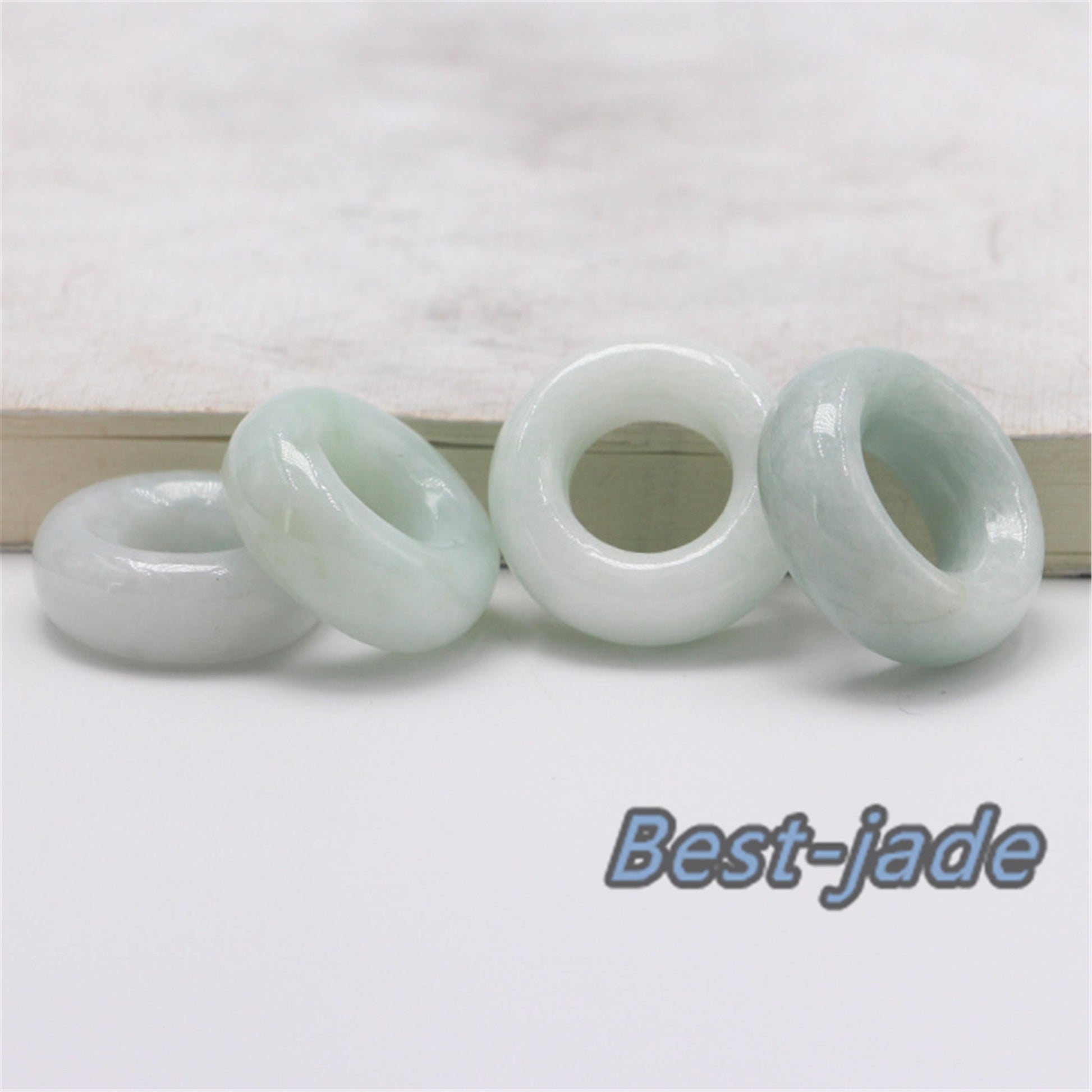 30Pcs 14mm donut Ring Natural Green Grade A Jade ICE Round Beads Kid baby DIY Earrings Burma Myanmar Jadeite doughnut Jewelry 翡翠A货 平安扣