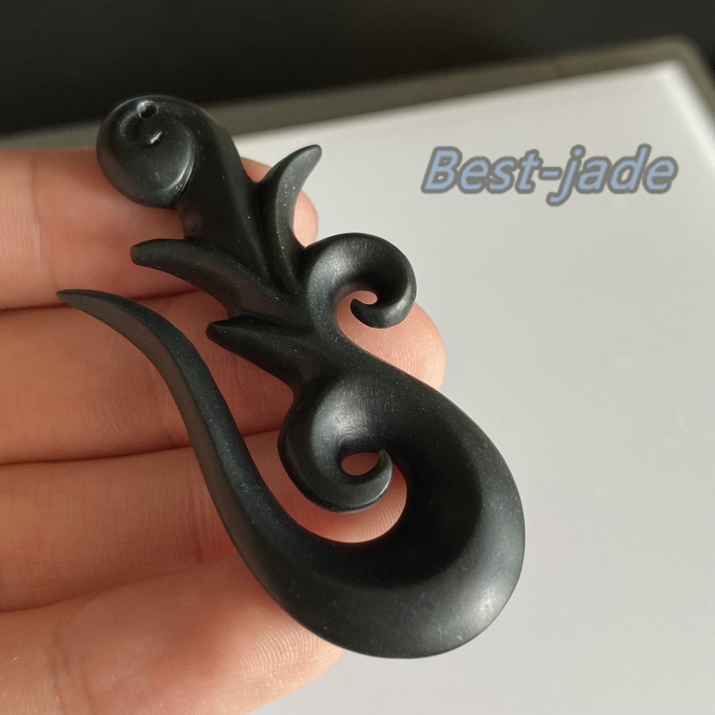 Maori Style Natural Black Green Nephrite Jade Dull polishing Pendant Australian jade greenstone jewelry gift