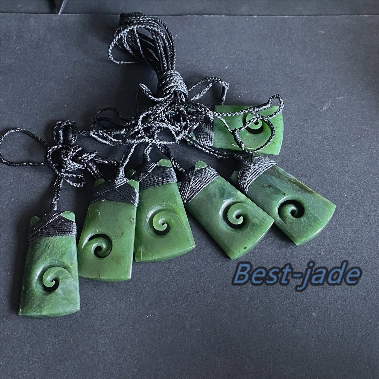 Custom Vintage Axe Natural Green Nephrite Jade hatchet Pendant NEW ZEALAND Maori Style Greenstone Pounamu Canadian jasper Koru Necklace