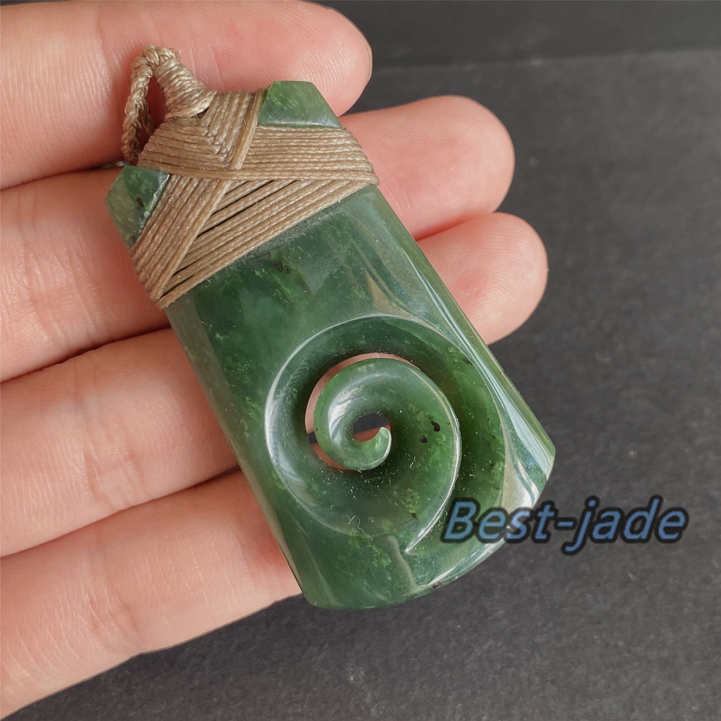 Custom Vintage Axe Natural Green Nephrite Jade hatchet Pendant NEW ZEALAND Maori Style Greenstone Pounamu Canadian jade Fish Hook Necklace