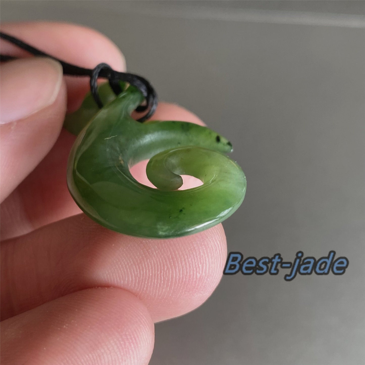 Custom Natural Green Nephrite Jade Pendant NEW ZEALAND Maori Style Greenstone Pounamu Canadian jasper Koru Fish Hook Necklace