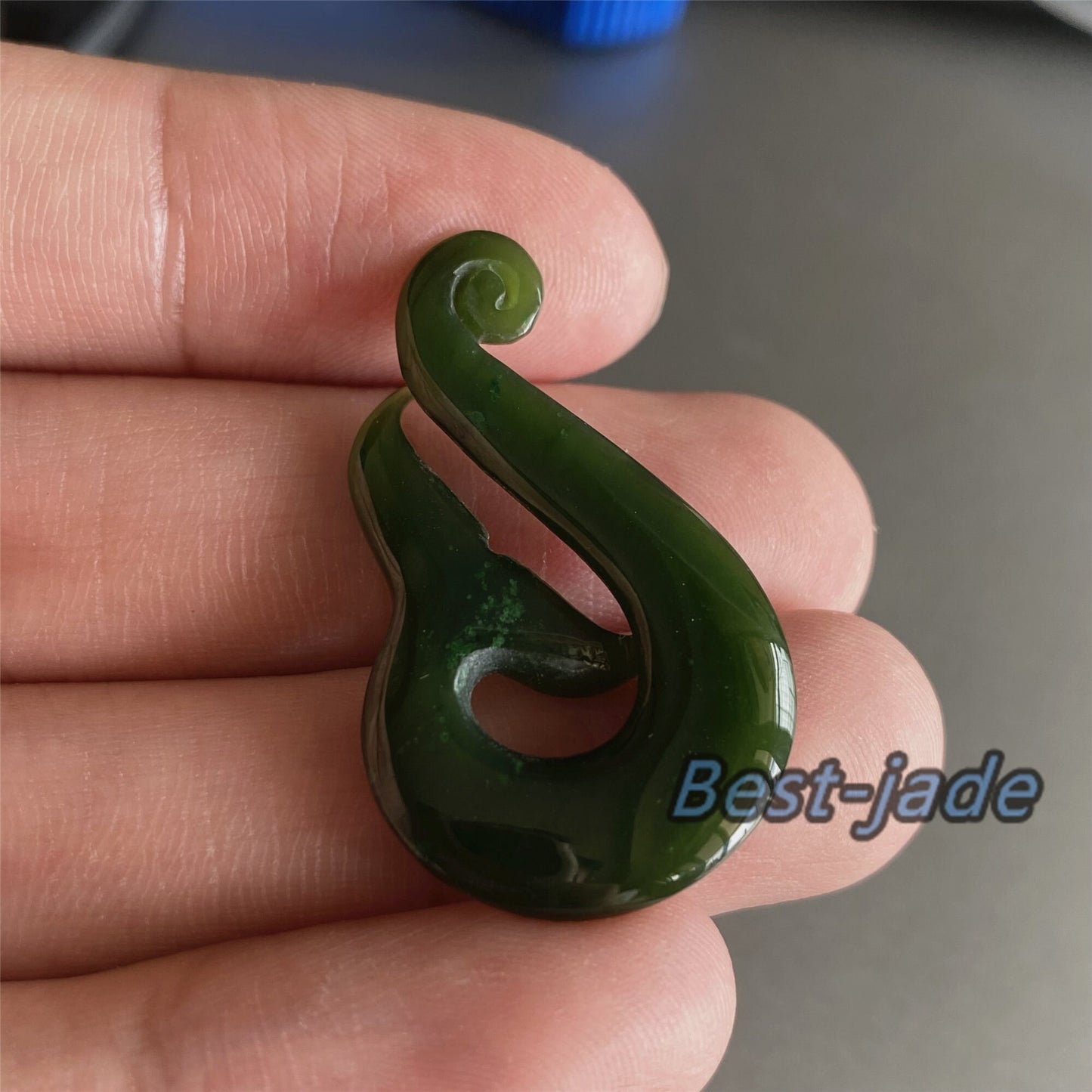 Custom Whale tail Natural Green Nephrite Jade Pendant NEW ZEALAND Maori Style Greenstone Pounamu Canadian jasper Koru Fish Hook Necklace