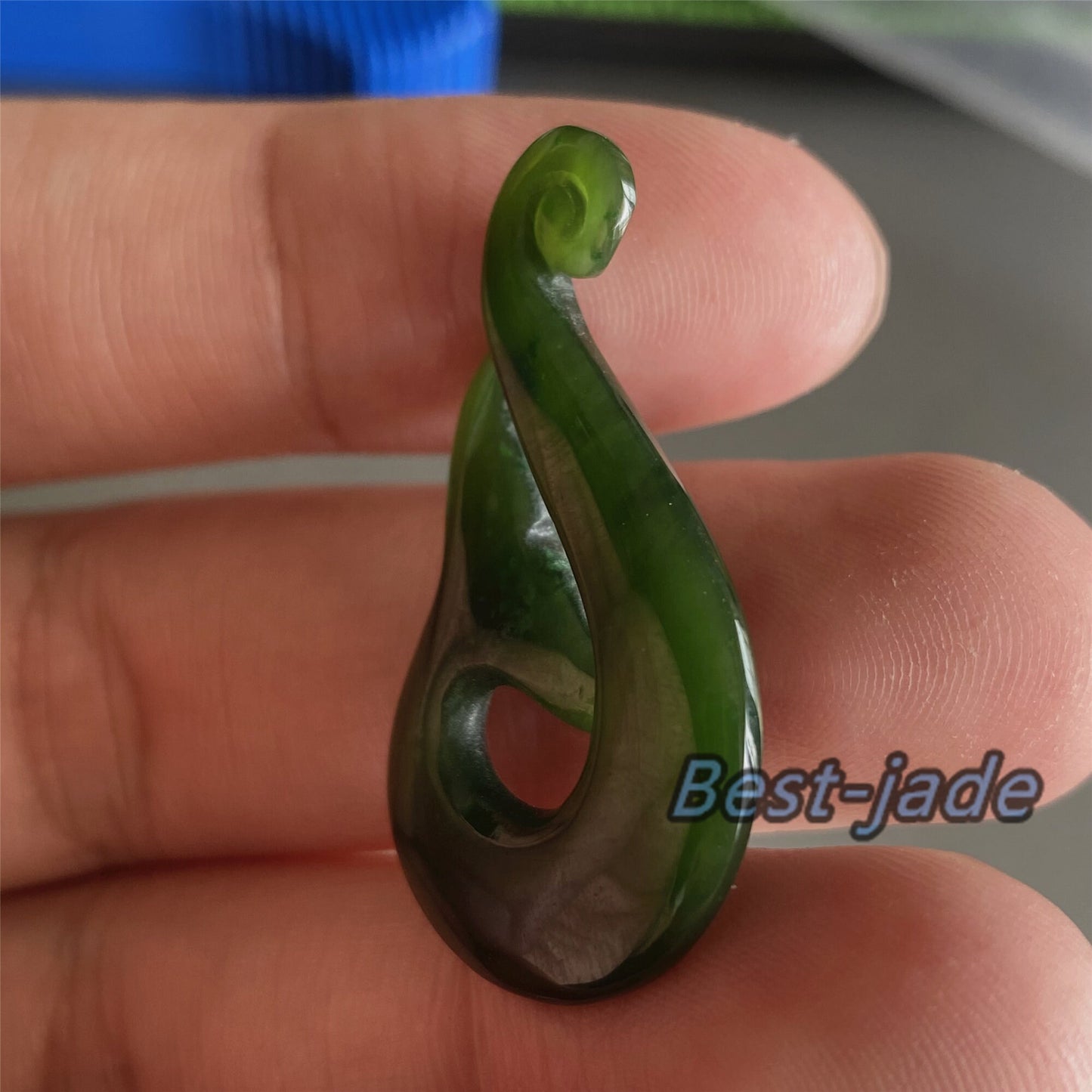 Custom Whale tail Natural Green Nephrite Jade Pendant NEW ZEALAND Maori Style Greenstone Pounamu Canadian jasper Koru Fish Hook Necklace