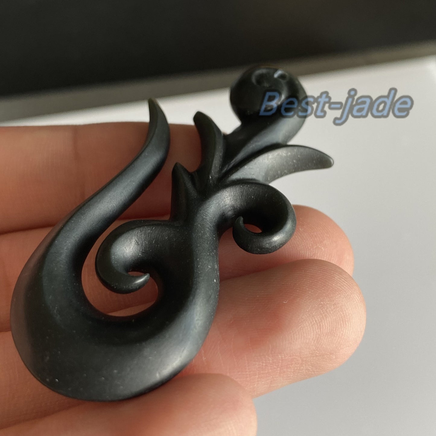 Maori Style Natural Black Green Nephrite Jade Dull polishing Pendant Australian jade greenstone jewelry gift